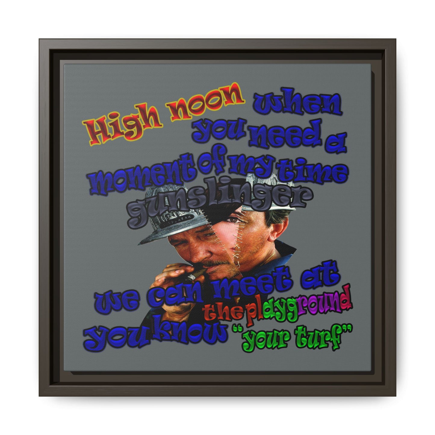 high noon - framed canvas art (dark grey)
