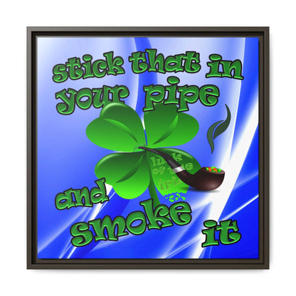 stick that in your pipe and smoke it - framed canvas art (blue-white wave)