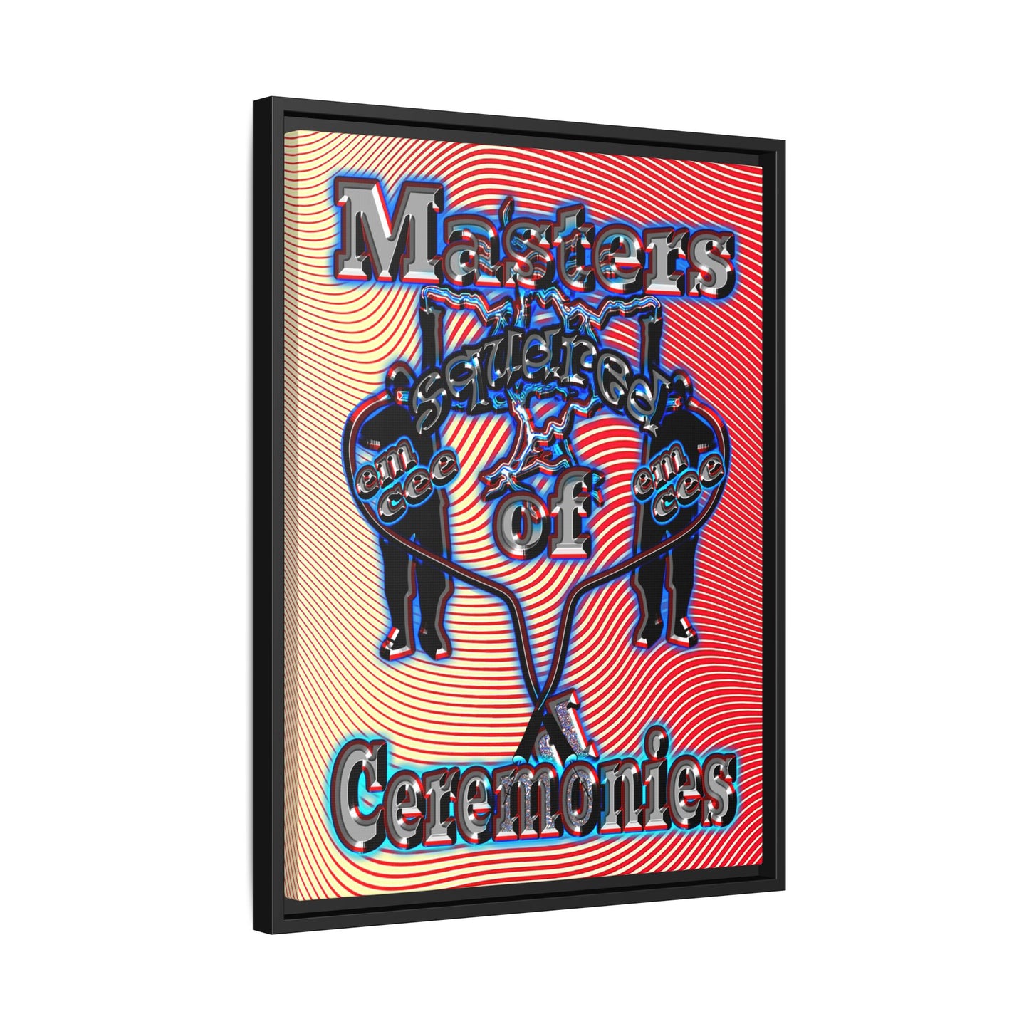 em cee squared - framed canvas art (yellow-orange wave)