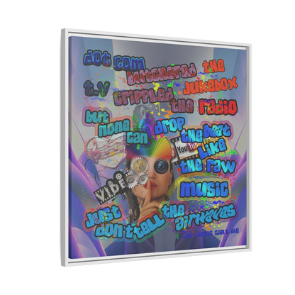 drop the beat - framed canvas art (grey-pink wave)