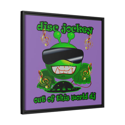 disc jockey - framed canvas art (light purple)