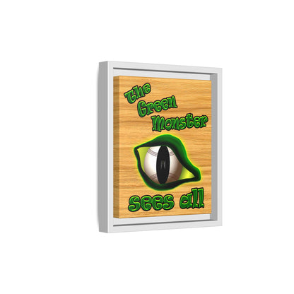 green monster - framed canvas art (butterscotch wood finish)