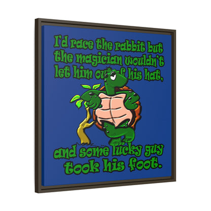 turtle race - framed canvas art (dark blue)