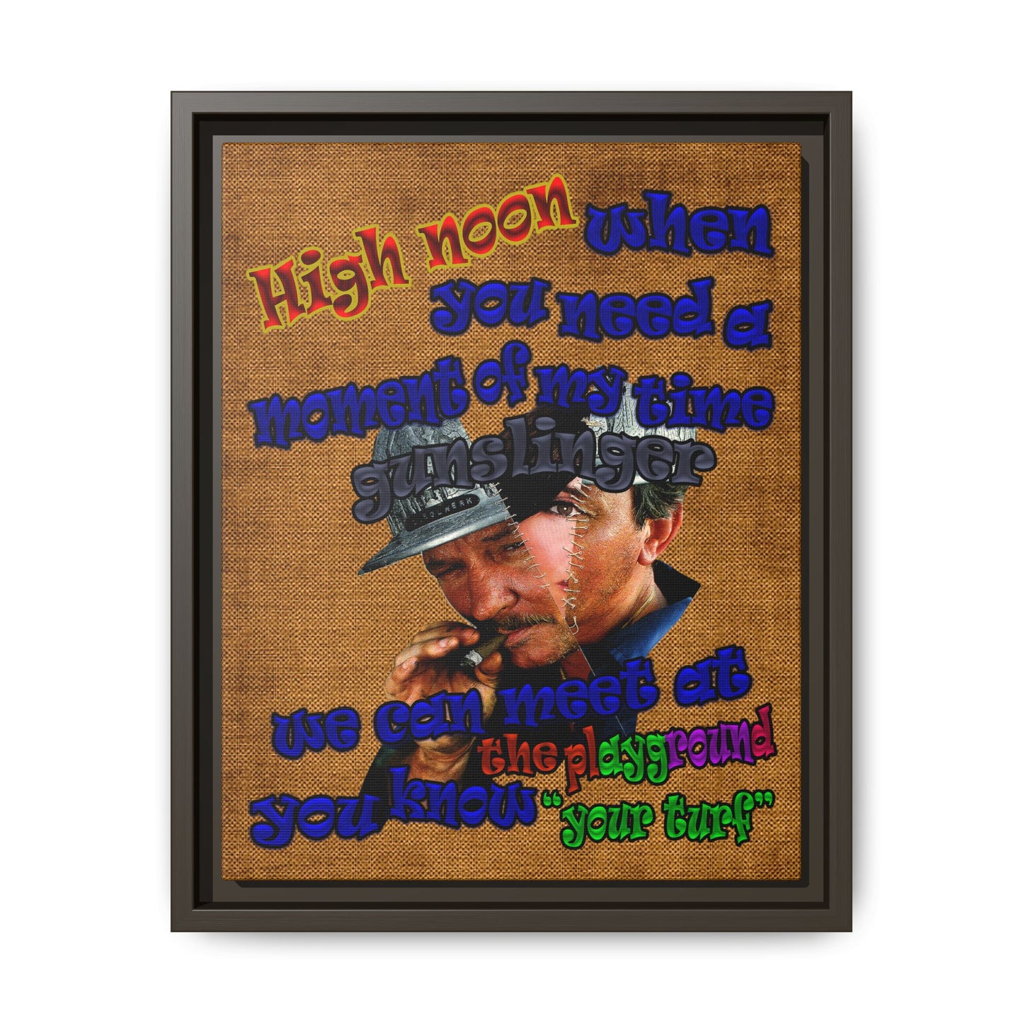high noon - framed canvas art (brown papyrus)