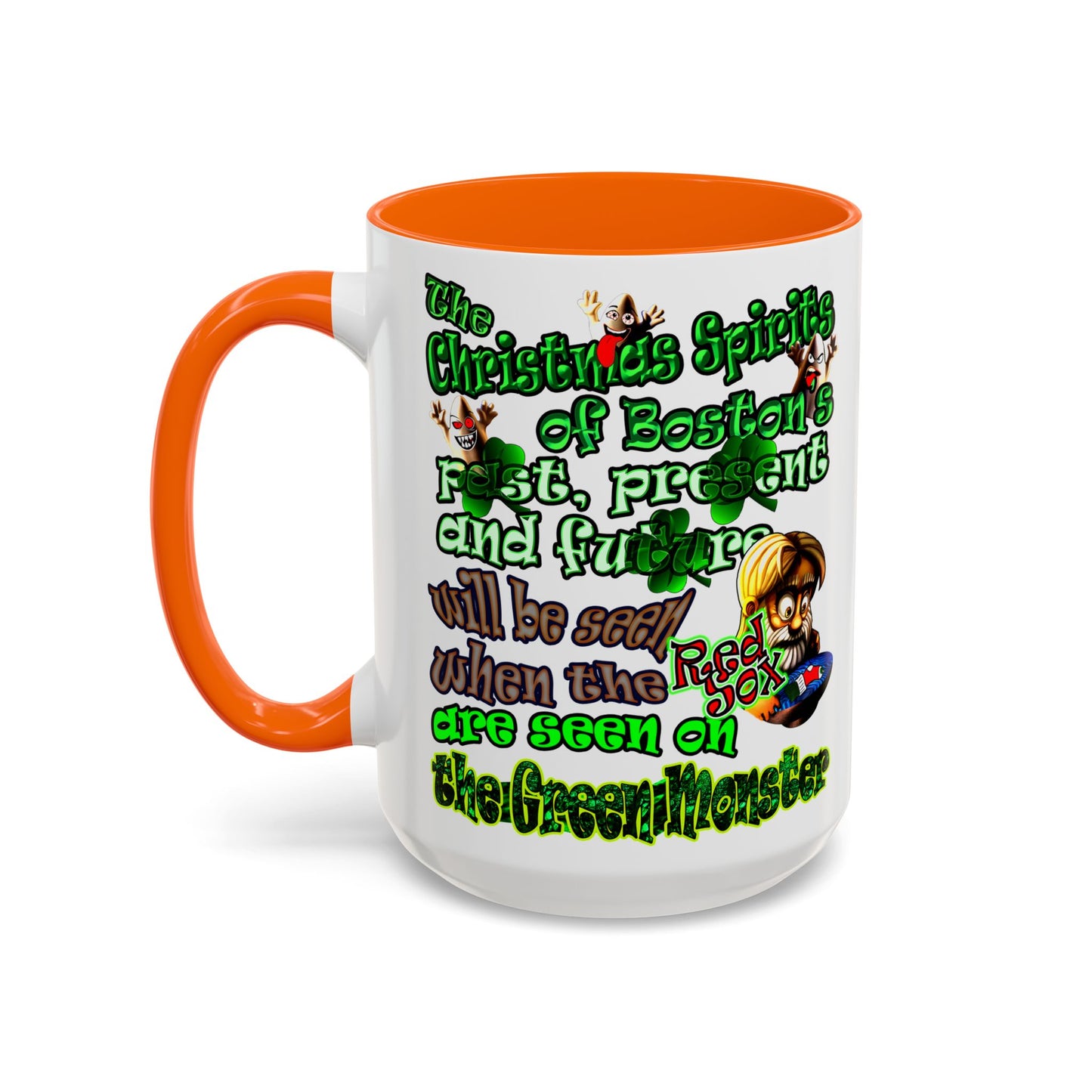 christmas spirits of boston - Accent Mug (white)