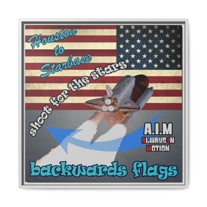 shoot for the stars - framed canvas art (grey-light grey)