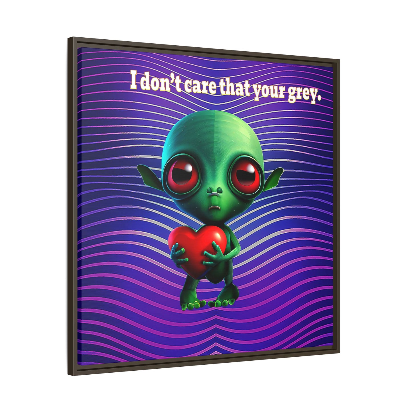 I don't care that your grey - framed canvas art (purple wave)