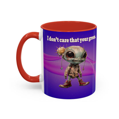 I don't care that your grey - Accent Mug (purple-pink wave)