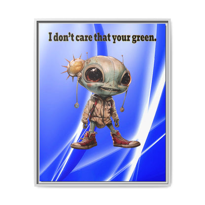 I don't care that your green - framed canvas art (blue-white wave)