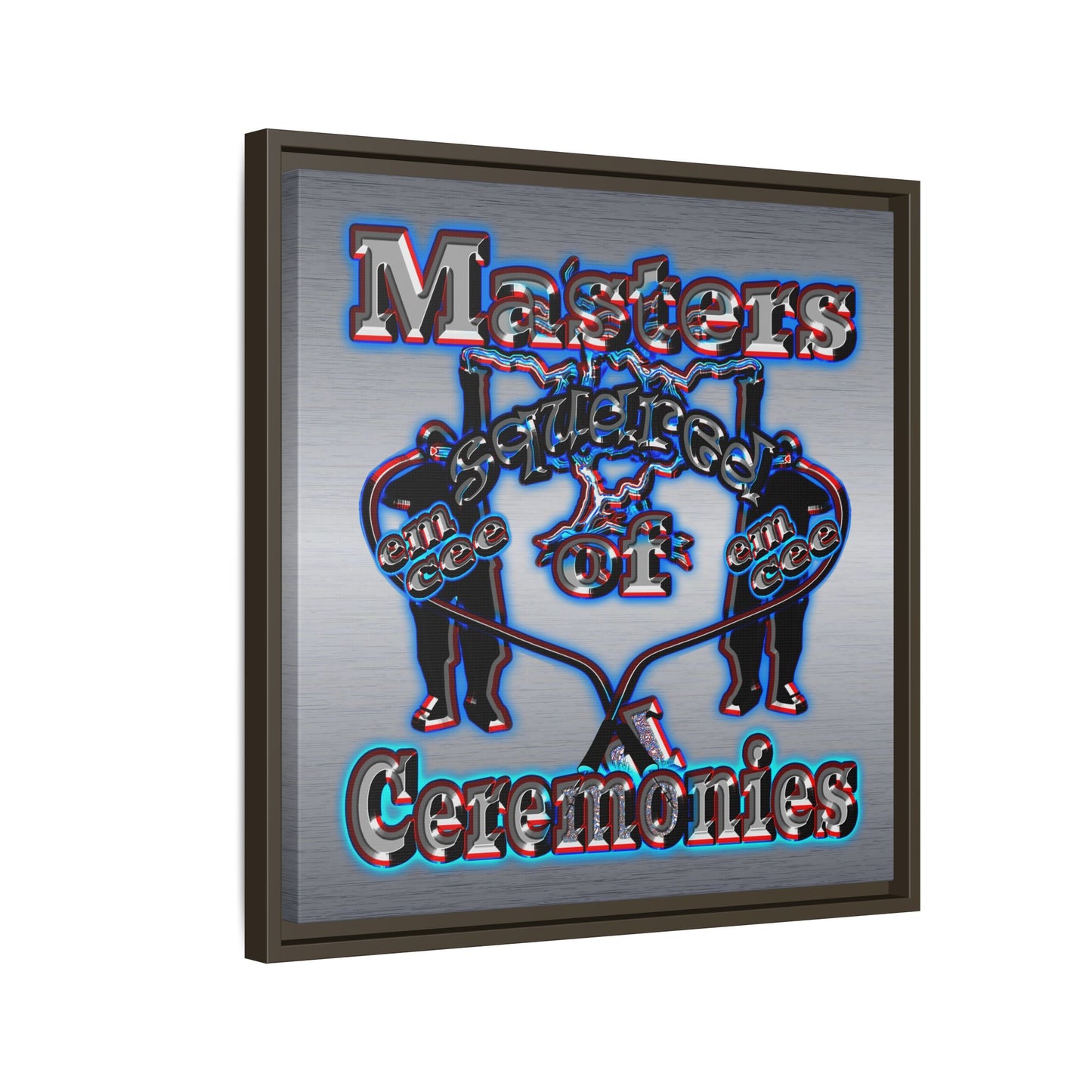 em cee squared - framed canvas art (brushed nickel)
