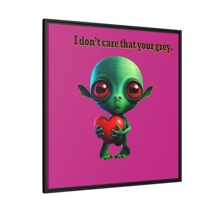 I don't care that your grey - framed canvas art (pink)