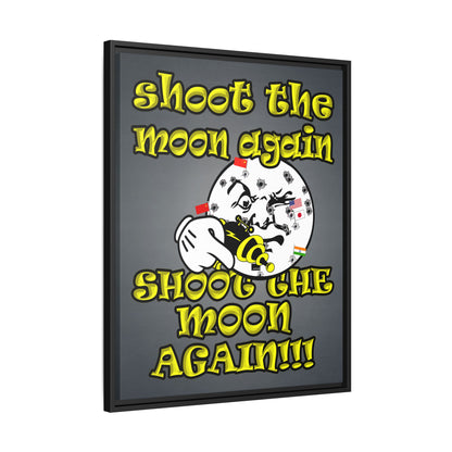 shoot the moon again - framed canvas art (grey-light grey)