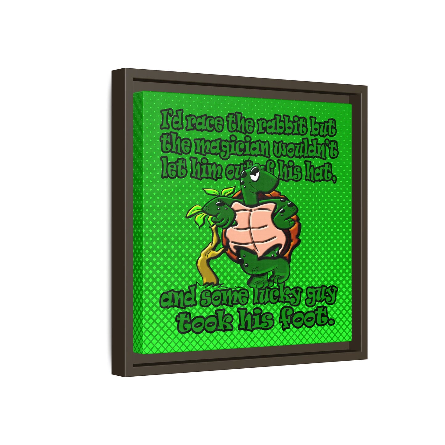 turtle race - framed canvas art (logo green)