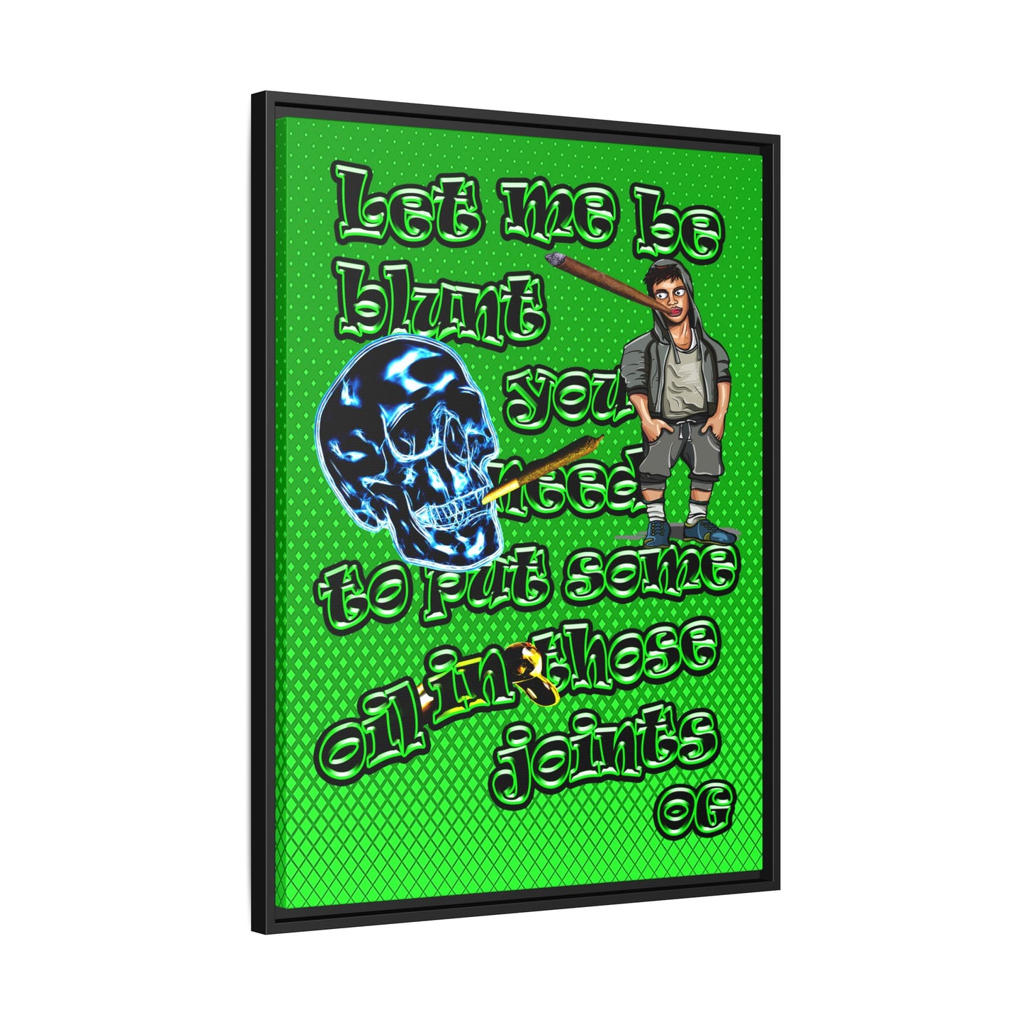 og - framed canvas art (logo green)