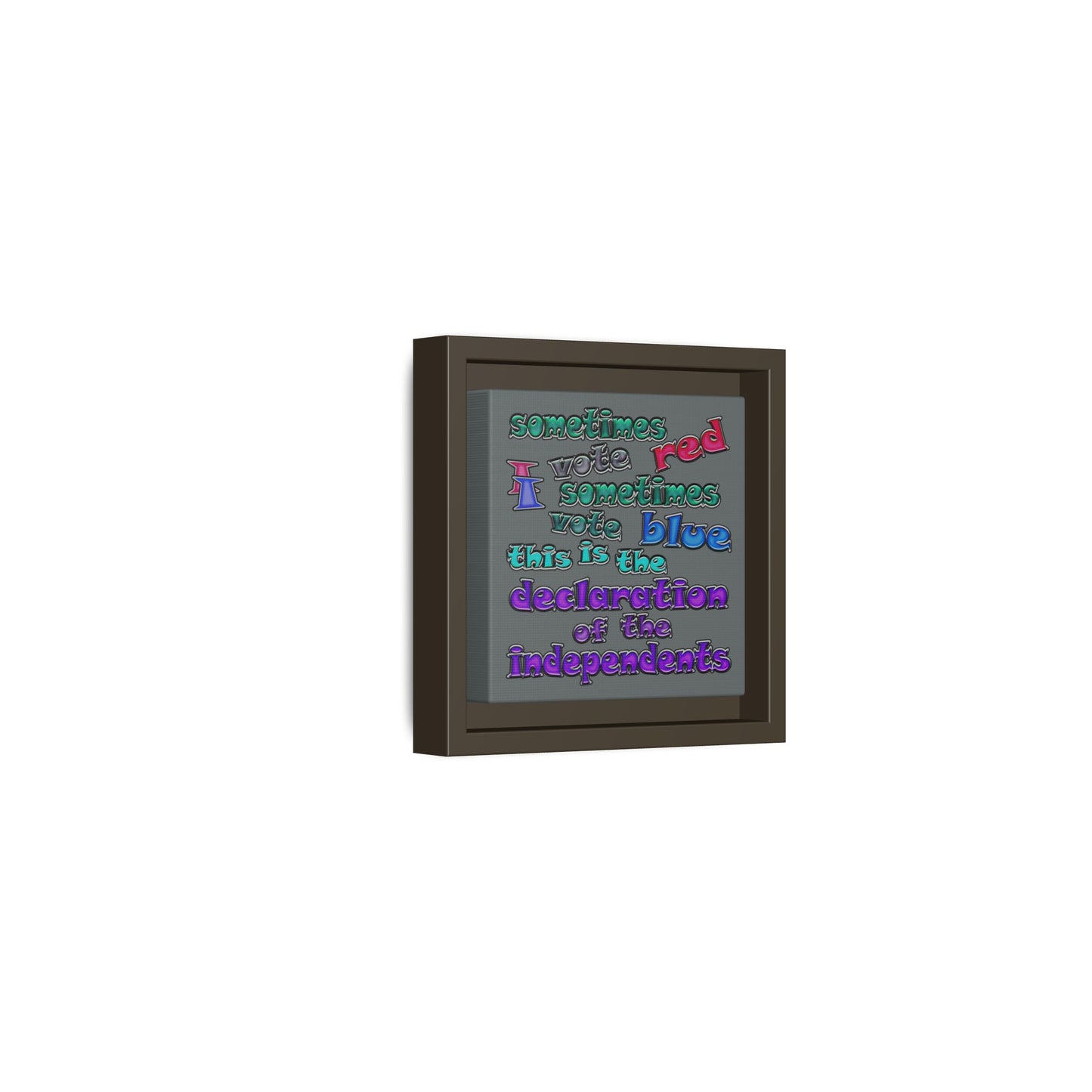 declaration of the independents - framed canvas art (dark grey)
