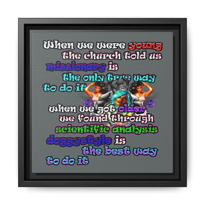 doggystyle - framed canvas art (dark grey)