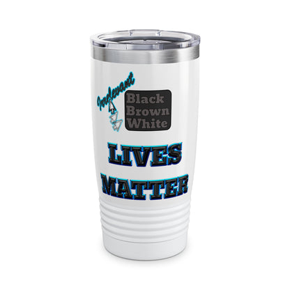 irrelevant - Ringneck Tumbler, 20oz (white)