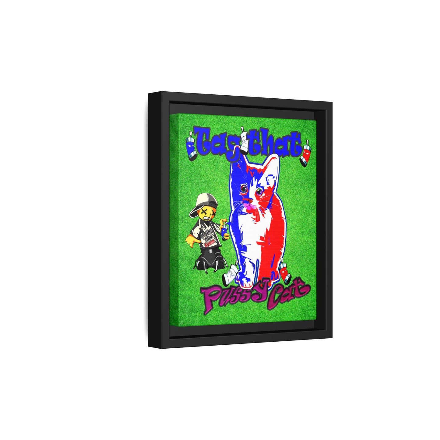 tag that - framed canvas art (green turf)