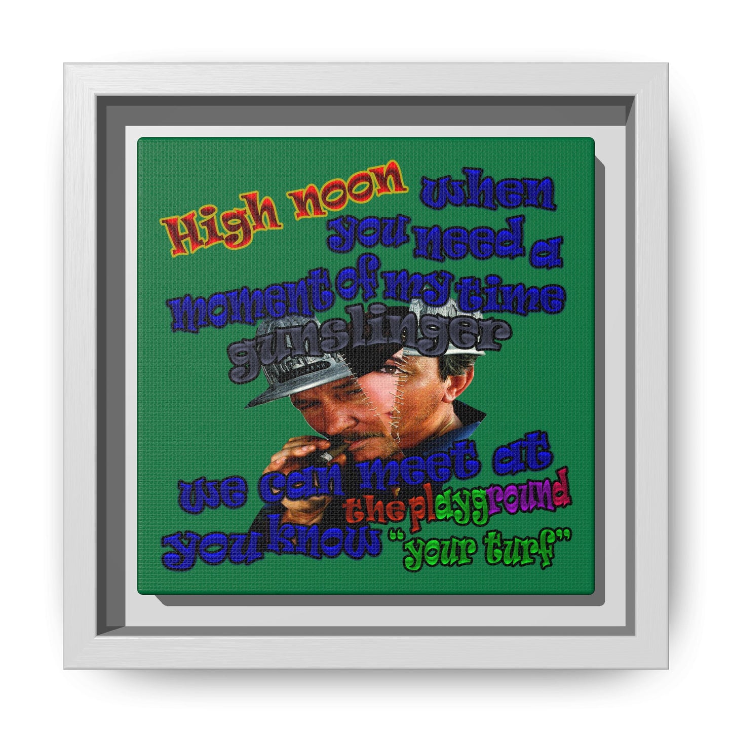 high noon - framed canvas art (dark green)