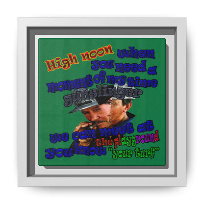 high noon - framed canvas art (dark green)