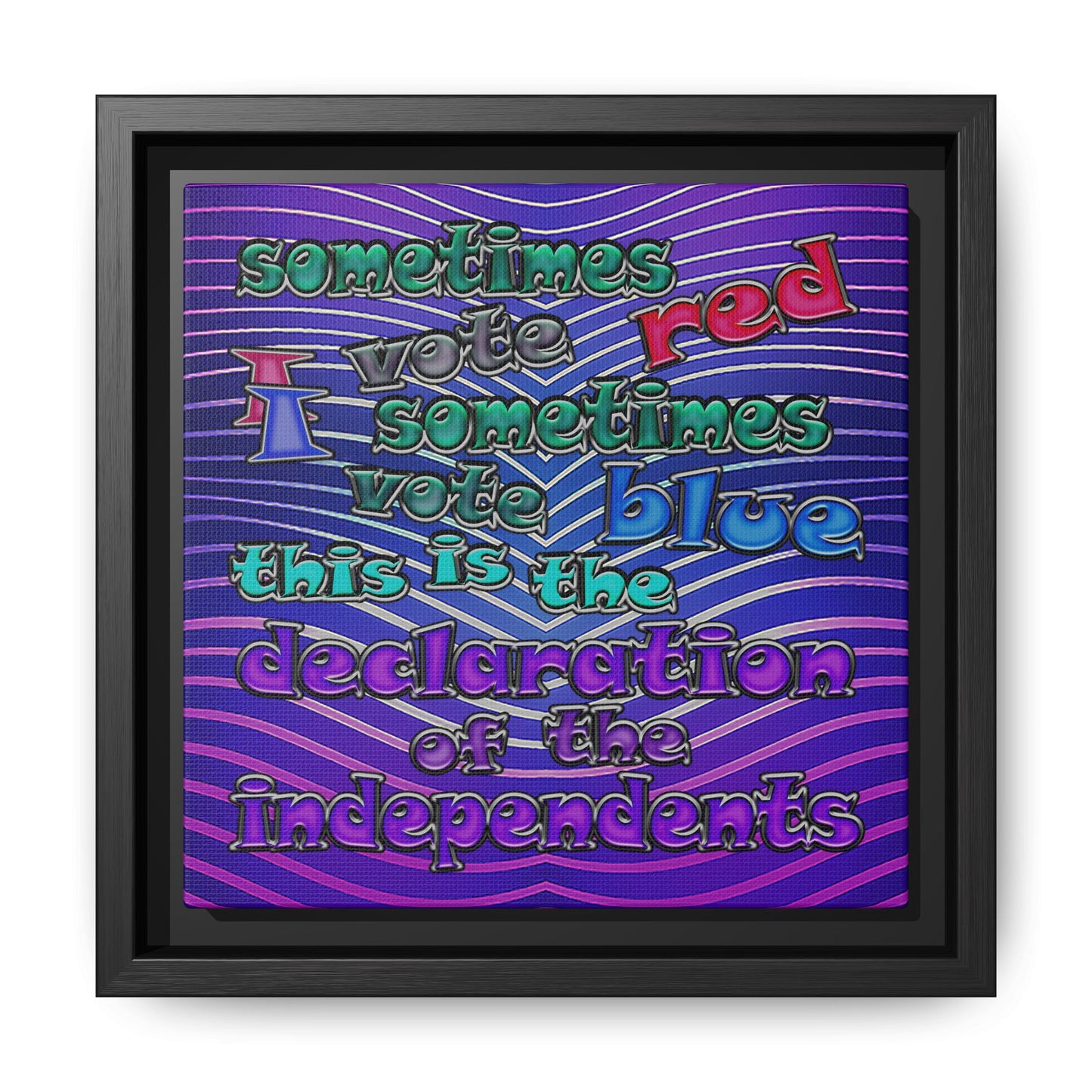 declaration of the independents - framed canvas art (purple wave)