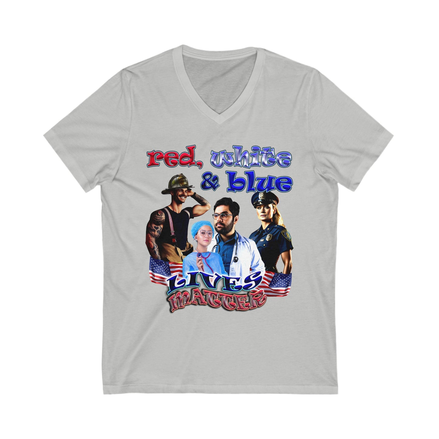 rw&b lives matter - Unisex Jersey Short Sleeve V-Neck Tee