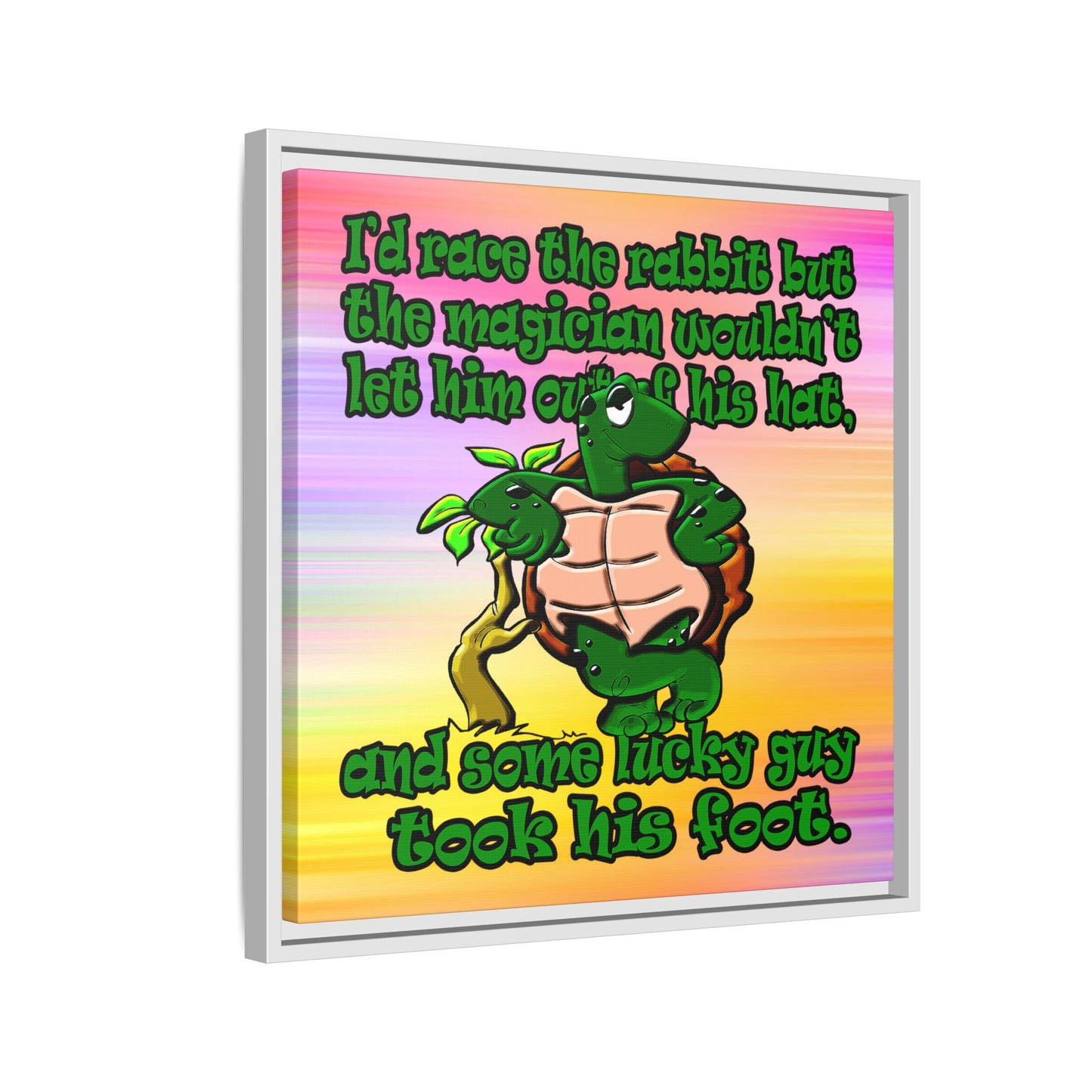 turtle race - framed canvas art (color blur)