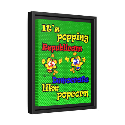popping like popcorn - framed canvas art (logo green)