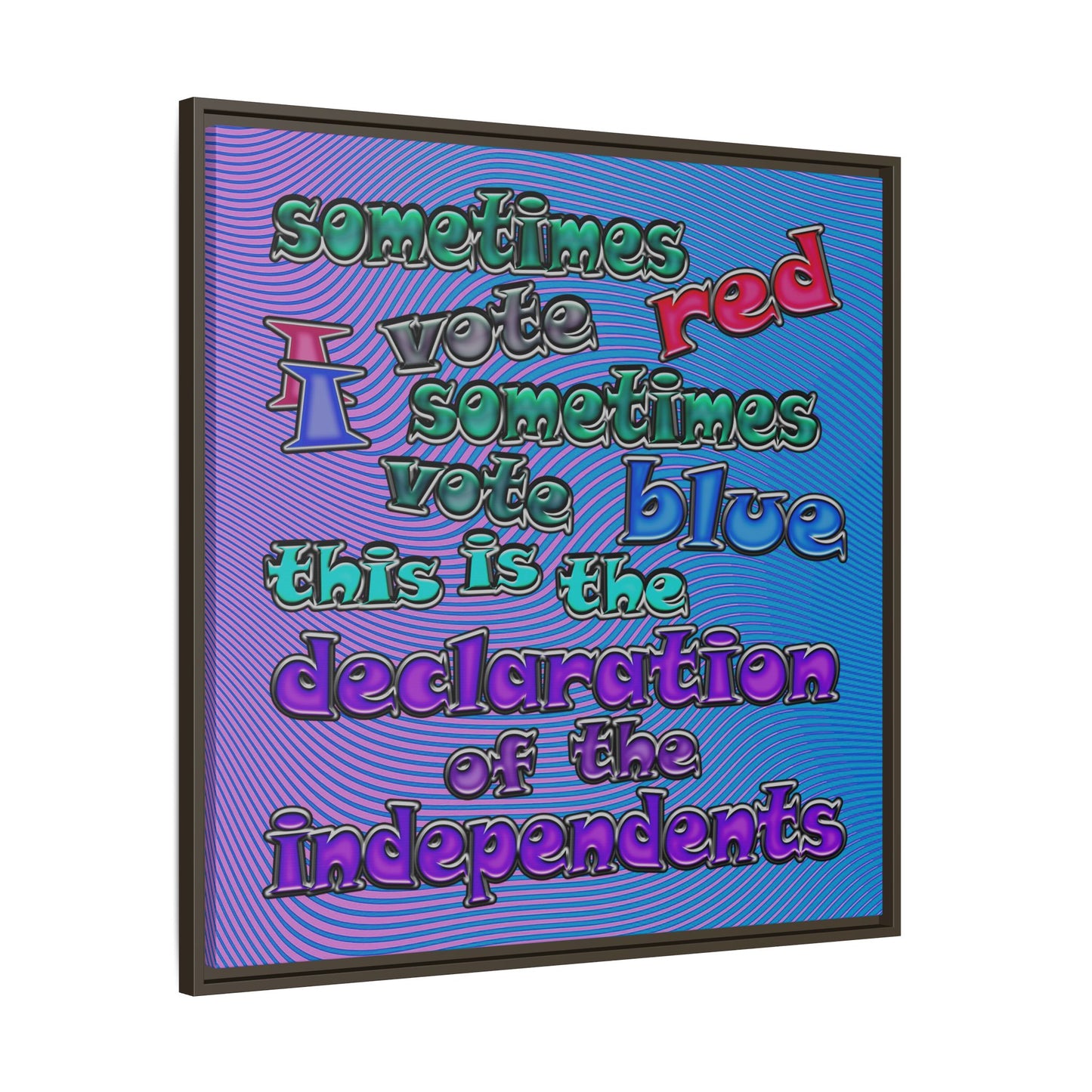 declaration of the independents - framed canvas art (light blue-purple wave)