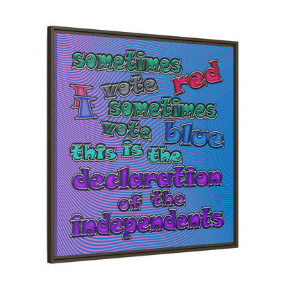 declaration of the independents - framed canvas art (light blue-purple wave)