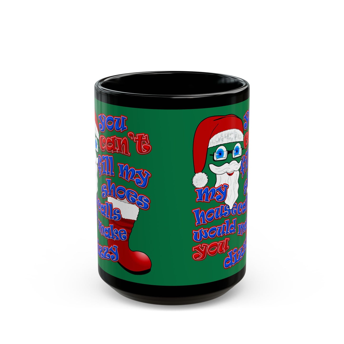 santa's shoes - Black Mug (dark green)