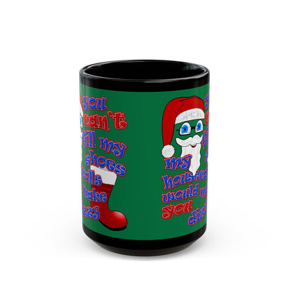 santa's shoes - Black Mug (dark green)