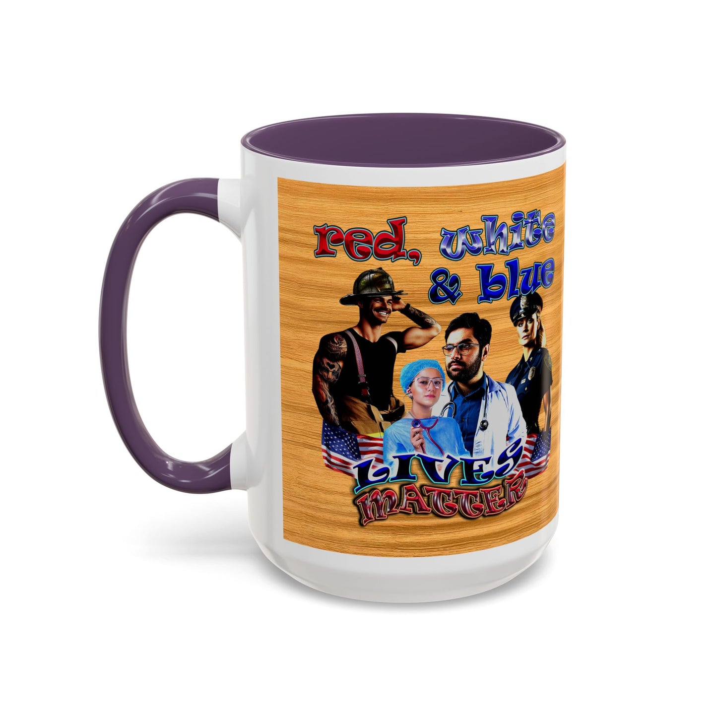 rw&b lives matter - Accent Mug (butterscotch wood finish)
