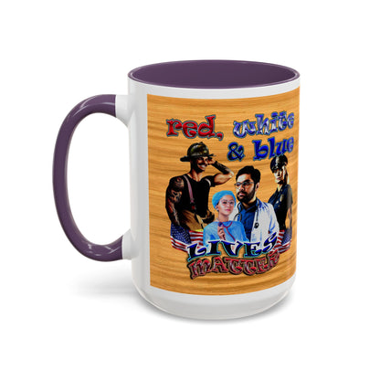 rw&b lives matter - Accent Mug (butterscotch wood finish)