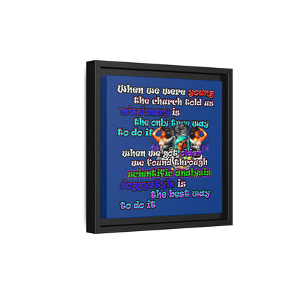 doggystyle - framed canvas art (dark blue)