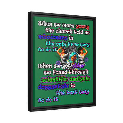 doggystyle - framed canvas art (dark green)