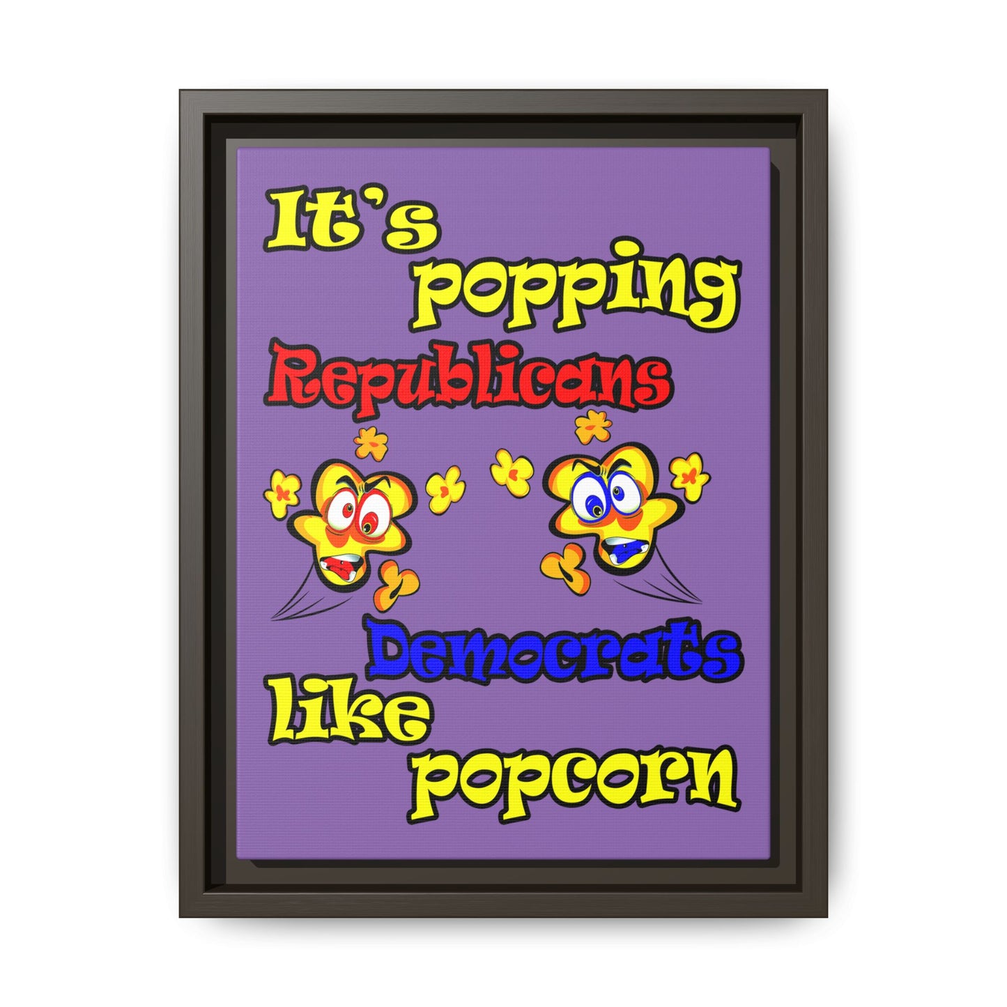 popping like popcorn - framed canvas art (light purple)