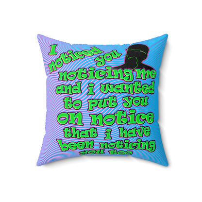 noticed you noticing - Faux Suede Square Pillow - (light blue-purple wave)