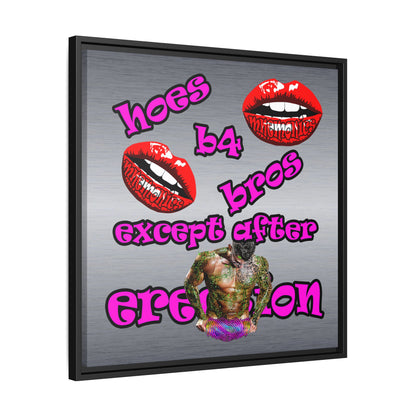 hoes b4 bros - framed canvas art (brushed nickel)