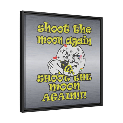 shoot the moon again - framed canvas art (brushed nickel)
