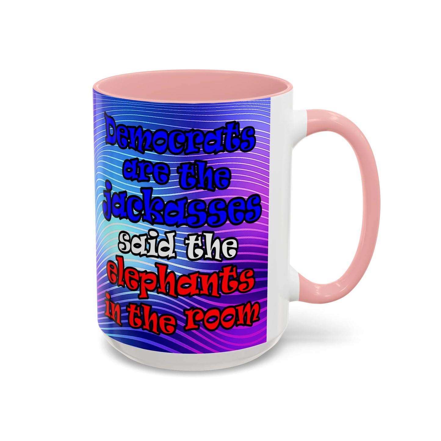 donkeys and elephants - Accent Mug (purple wave)