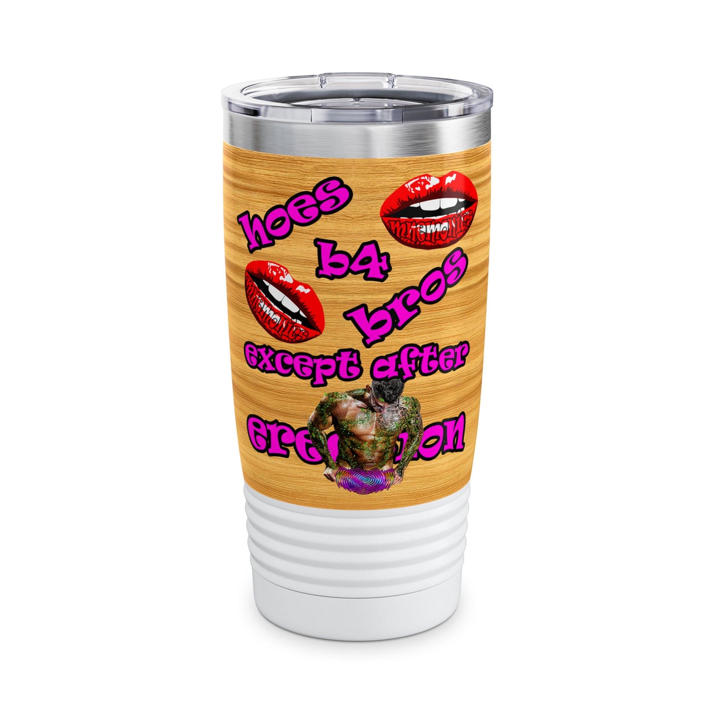 hoes b4 bros - Ringneck Tumbler, 20oz (butterscotch wood finish)