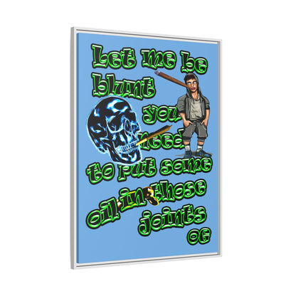 og - framed canvas art (light blue)