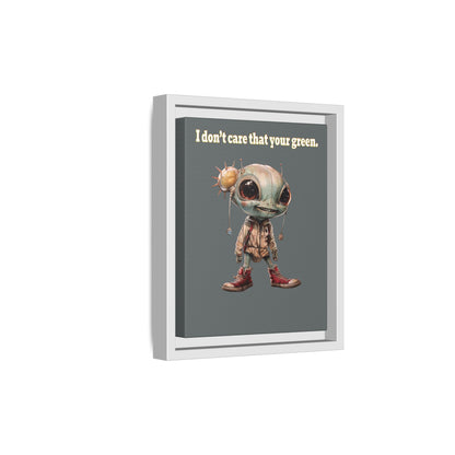I don't care that your green - framed canvas art (dark grey)
