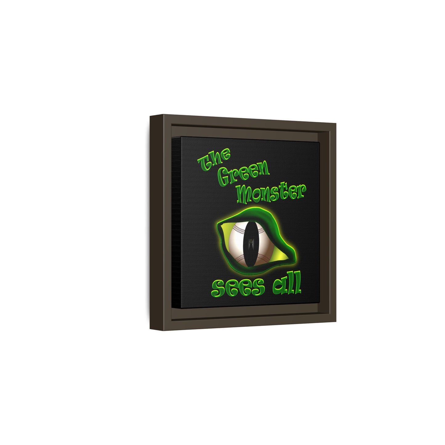 green monster - framed canvas art (black)