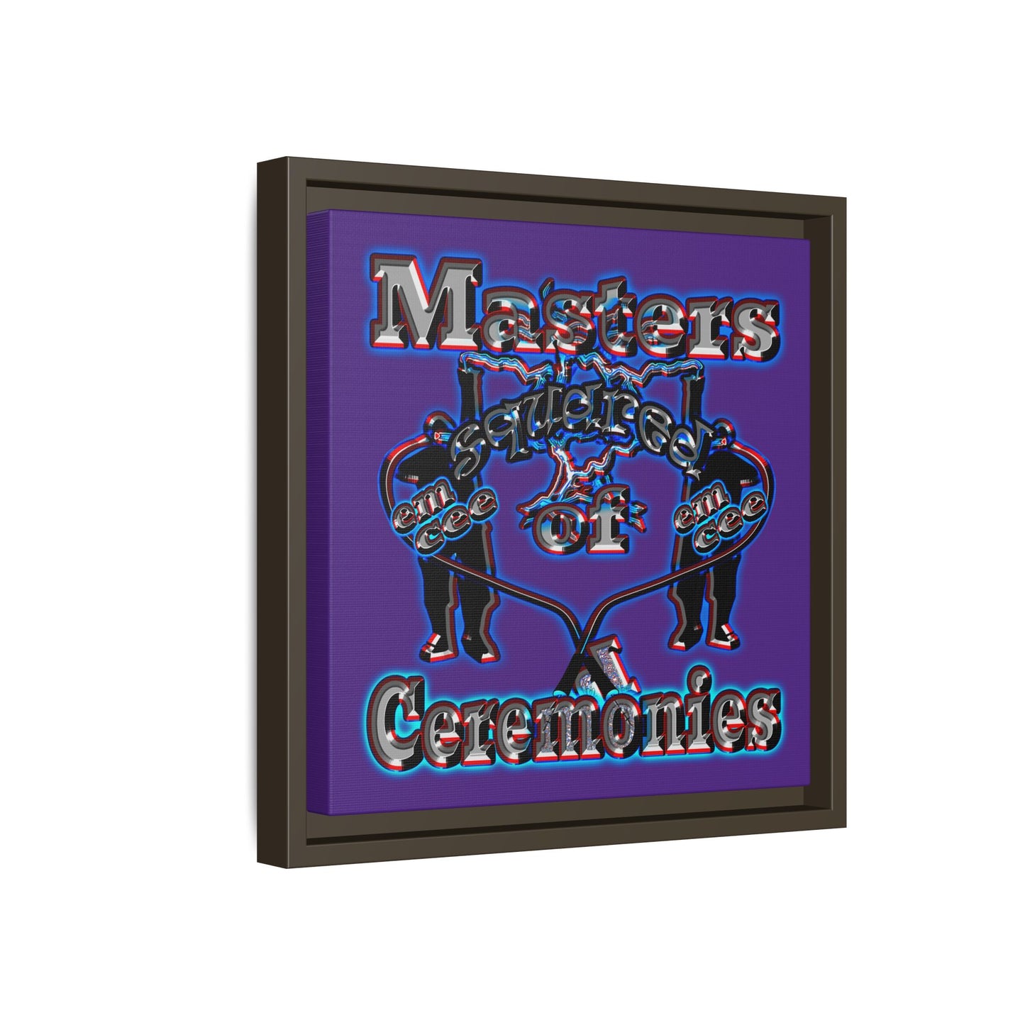 em cee squared - framed canvas art (purple)