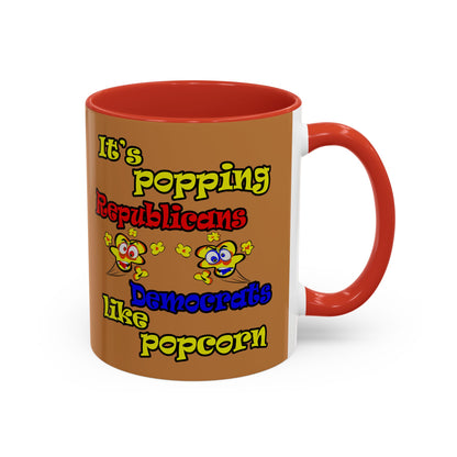 popping like popcorn - Accent Mug (light brown)