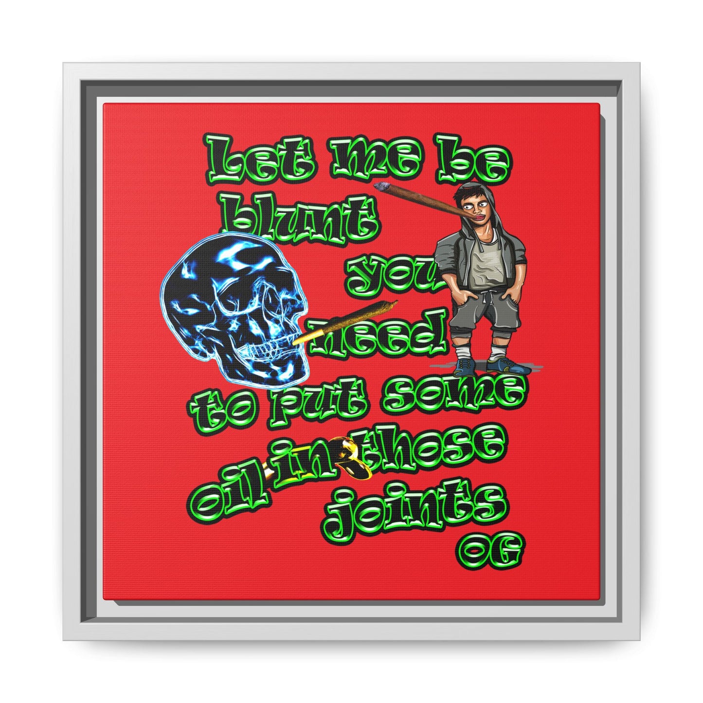 og - framed canvas art (red)