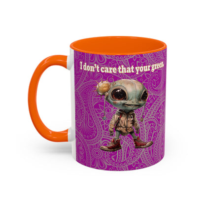 I don't care that your grey - Accent Mug (pink swirl)