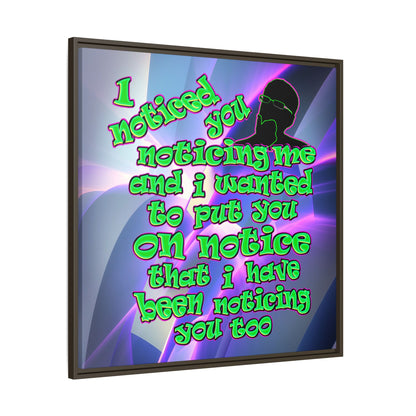 noticed you noticing - framed canvas art (grey-pink wave)